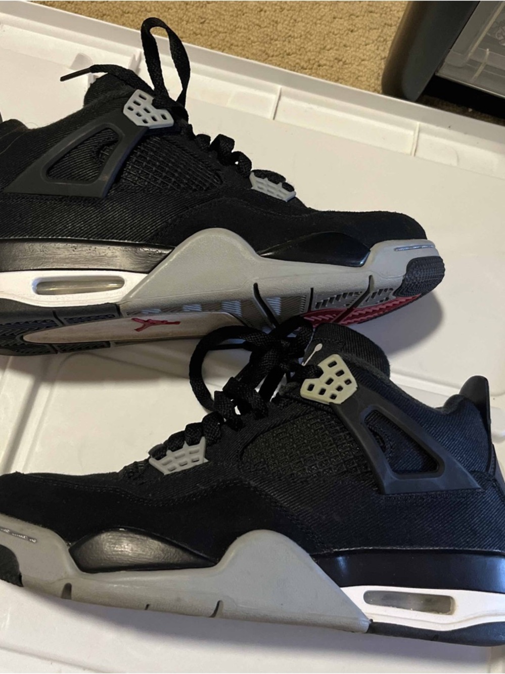 Nike Air Jordan 4 Retro SE Black Canvas Light Steel Grey DH7138-006 sz 7.5 Men's